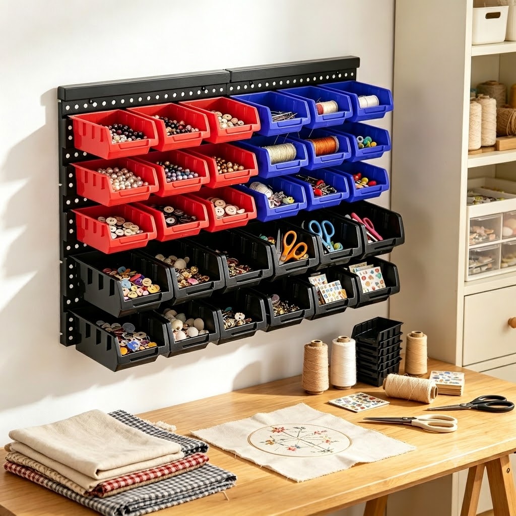 Screw Organizer Kit - Wall Mounted Storage Bins Organizer Rack