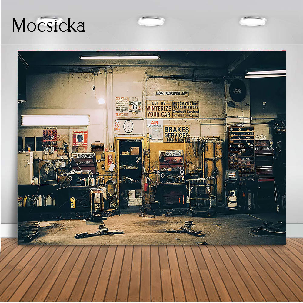 Retro Car Repairs Backdrop Too - Workshop Tools Photos recension och pris