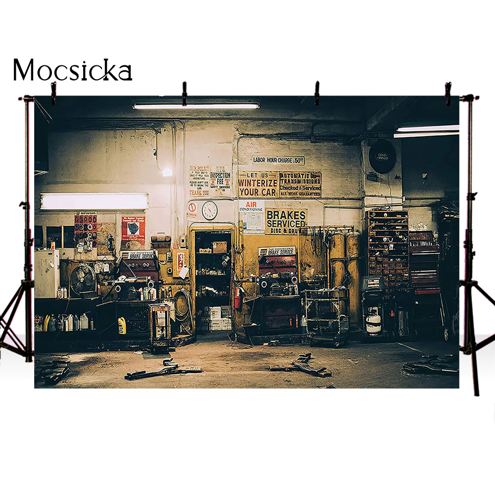 Retro Car Repairs Backdrop Too - Workshop Tools Photos recension och pris
