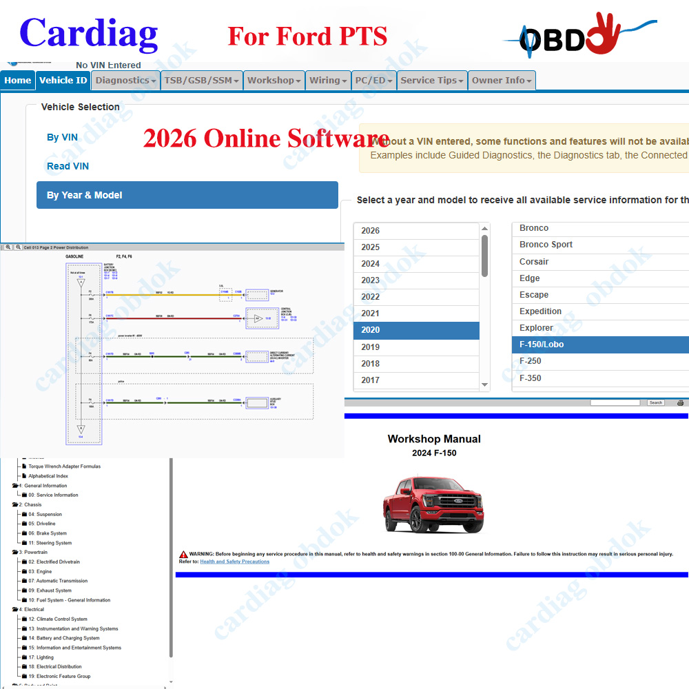 2026 for Ford PTS Online Softw - Workshop Tools Online recension och pris