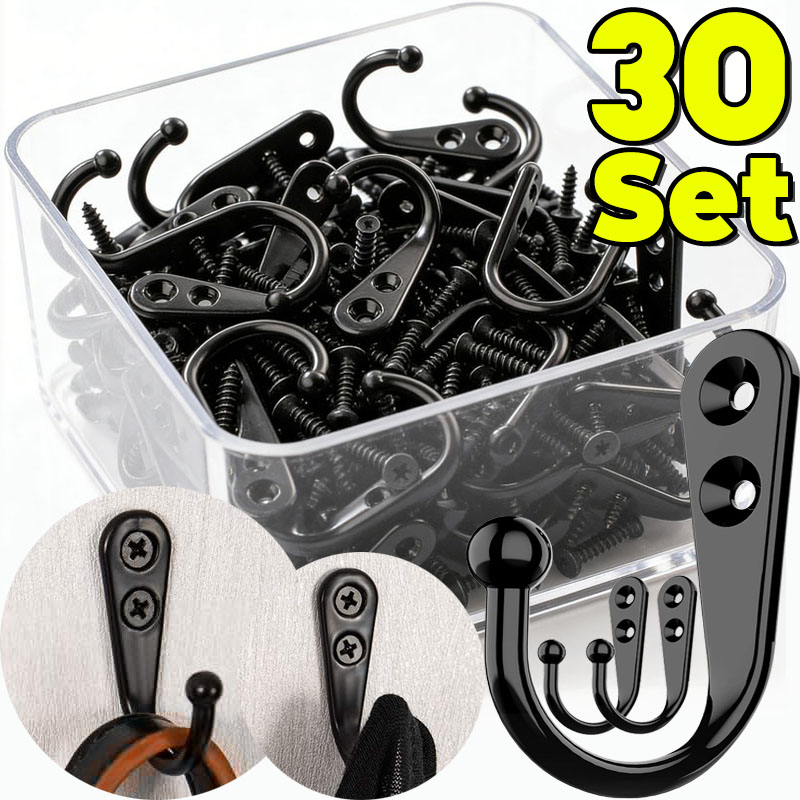 Black Metal Hooks with Screws  - Screw Organizer Kit recension och pris